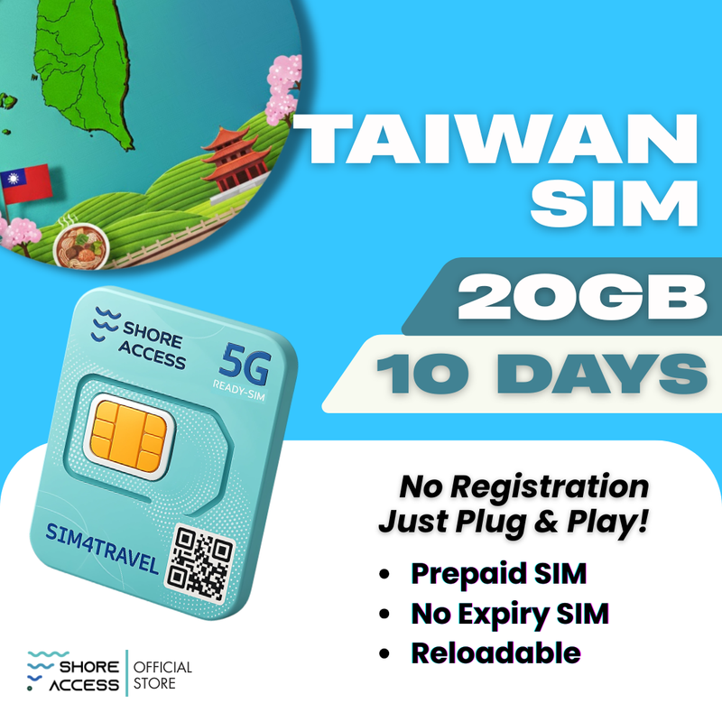 Taiwan  20GB 10 Days