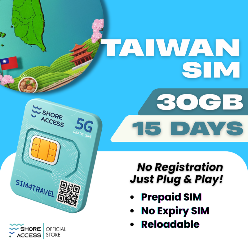 Taiwan  30GB 15 Days