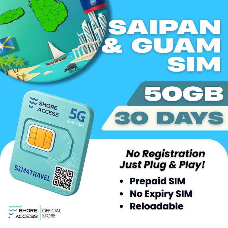 Saipan & Guam  50GB 30 Days